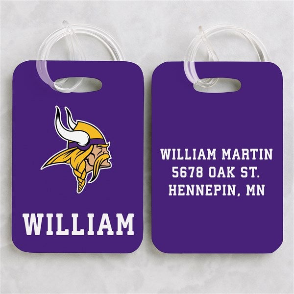 NFL Minnesota Vikings Personalized Luggage Tag 2 Pc Set - 40238