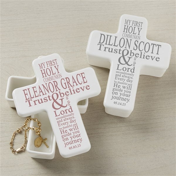 First Communion Personalized Cross Box  - 40267