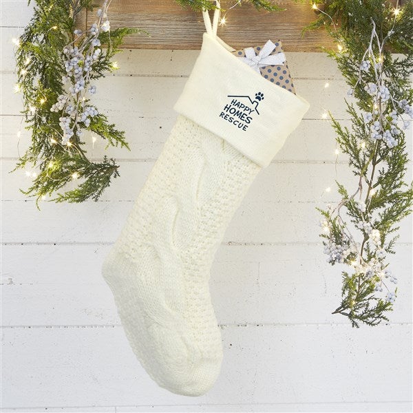 Personalized Logo Cable Knit Embroidered Christmas Stocking - 40435