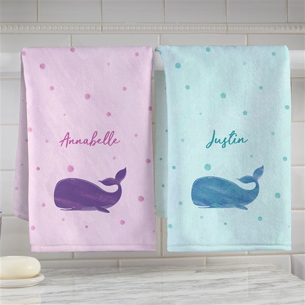 Whale Wishes Personalized Hand Towel  - 40523