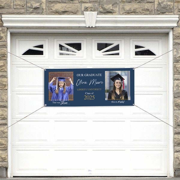 Then & Now Graduate Personalized Banner  - 40541