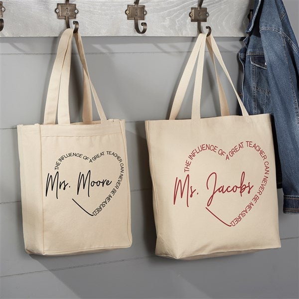 A Great Teacher Personalized Canvas Tote Bags