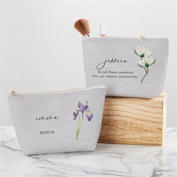 Personalized Makeup Bag - Birth Month Flower - 40658
