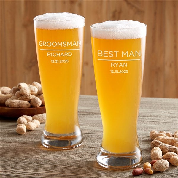 The Groomsman Wedding Engraved Beer Glass Collection  - 40751