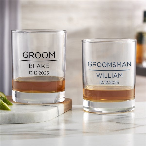 The Groomsman Personalized Printed Whiskey Glass  - 40753