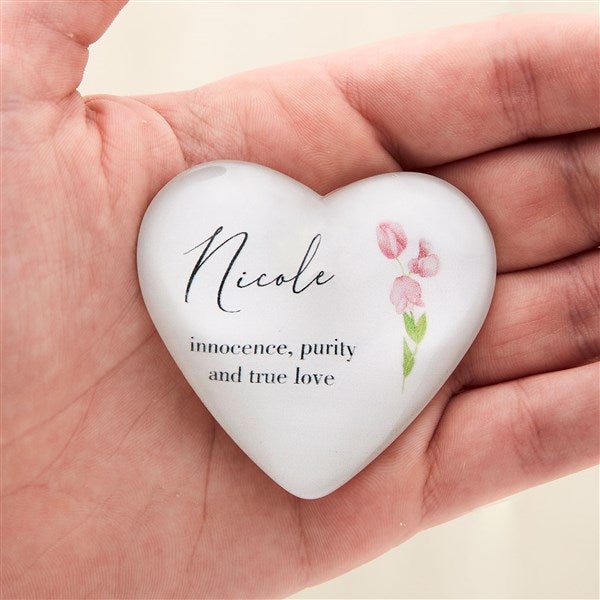 Birth Month Flower Personalized Mini Heart Keepsake