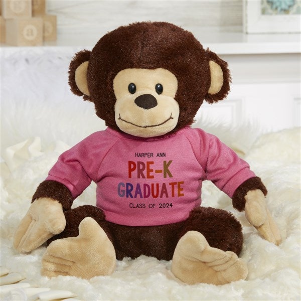 Kindergarten Graduation Personalized Plush Monkey  - 40791