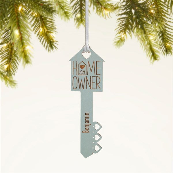 Home Owners Personalized Wood Key Ornament - 40857