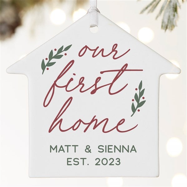 Our First Home Personalized House Ornament  - 40886