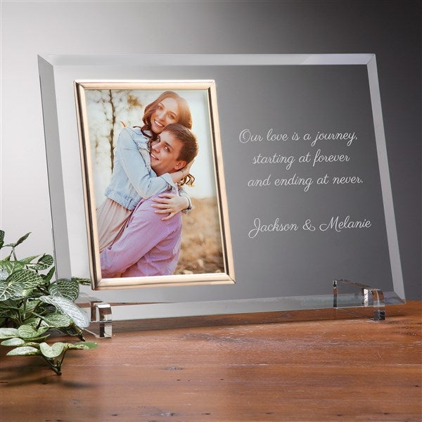 Engraved Message Vertical Glass Picture Frame - 4x6