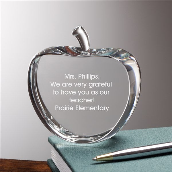 Engraved Message Crystal Apple Keepsake