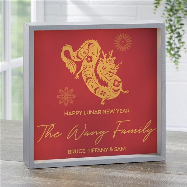 Lunar New Year Personalized LED Light Shadow Box  - 41052