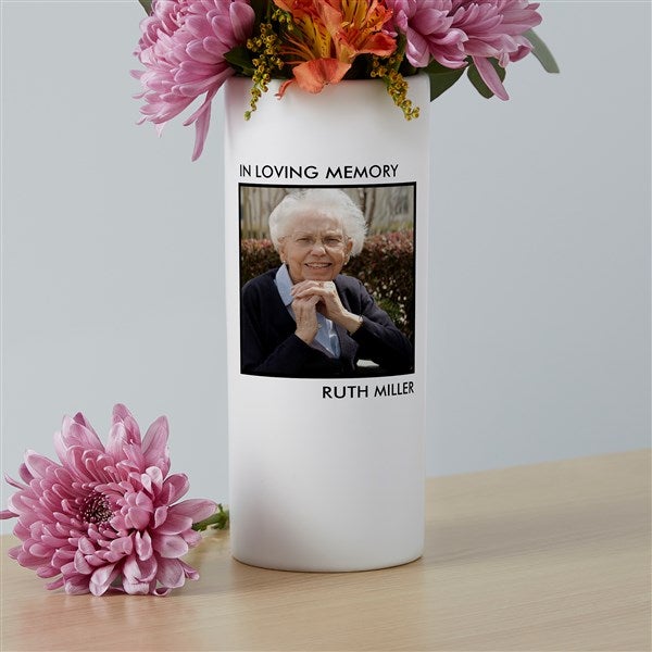 Picture Perfect Personalized Photo Memorial White Vase  - 41079