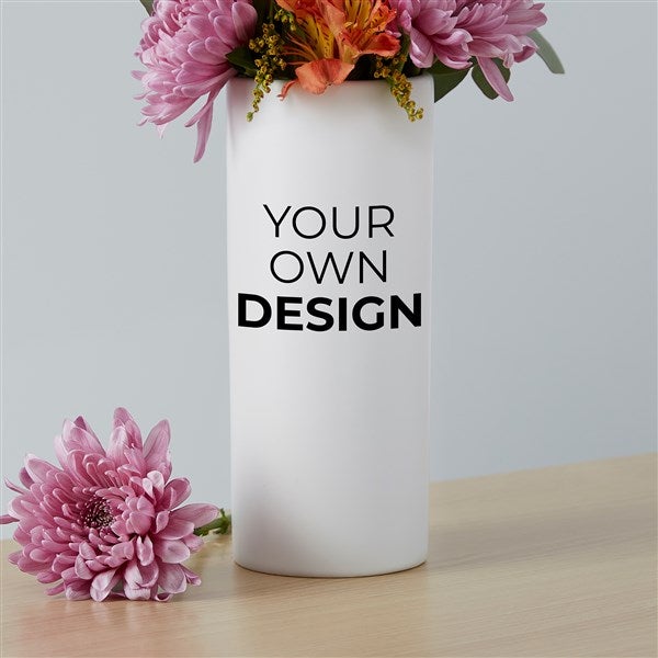 Design Your Own Personalized White Flower Vase  - 41095