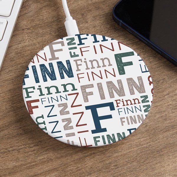 Repeating Name Personalized Wireless Charging Pad  - 41135