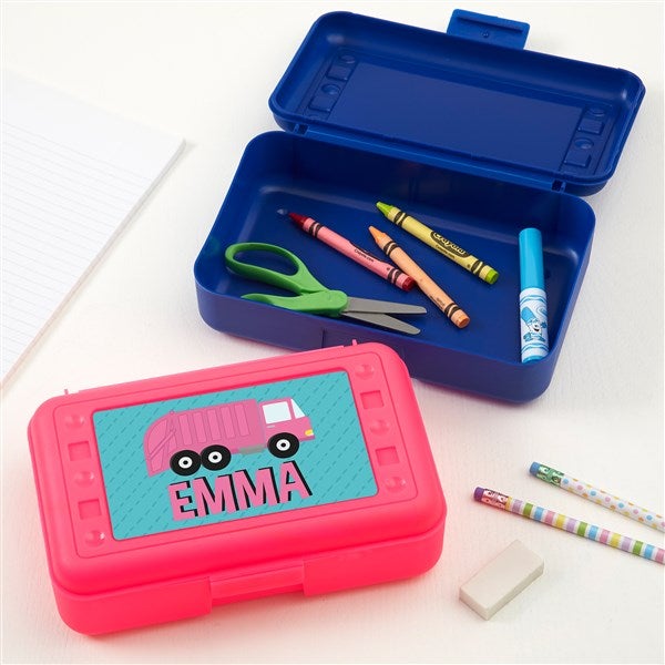 Construction & Monster Trucks Personalized Pencil Box