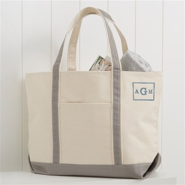 The Classic Weekender Personalized Tote Bag - Grey