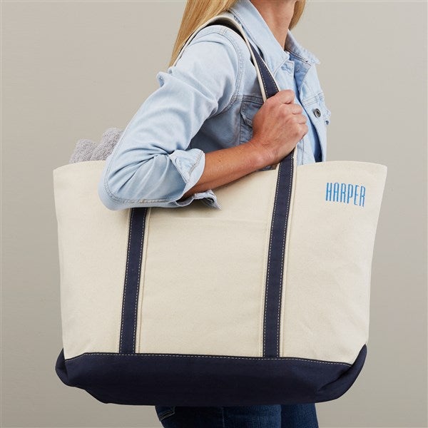 The Classic Weekender Personalized Tote Bag - Navy