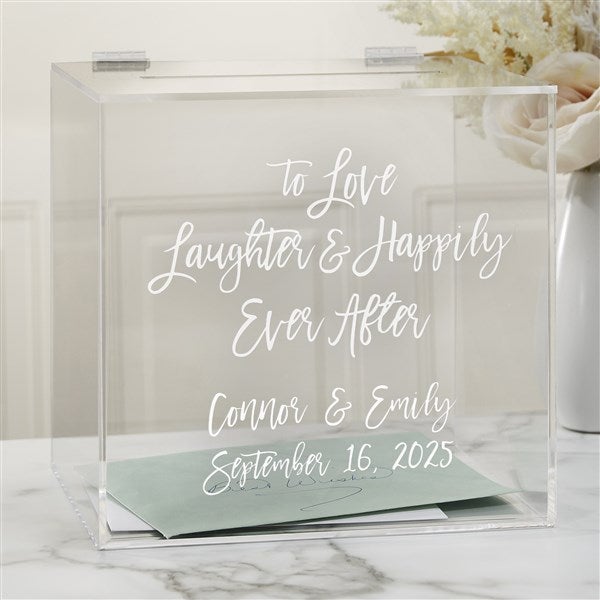 Ever After Personalized Acrylic Card Box  - 41236