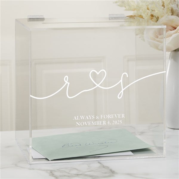 Drawn Together By Love Personalized Acrylic Card Box  - 41240