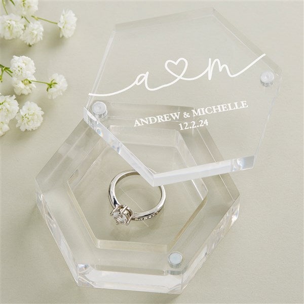 Personalized Acrylic Ring Box - Drawn Together By Love  - 41247