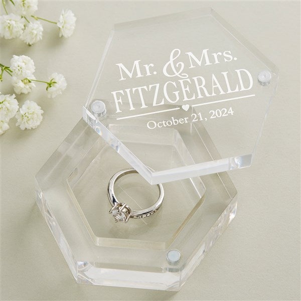 Personalized Acrylic Ring Box - The Wedding Couple - 41248
