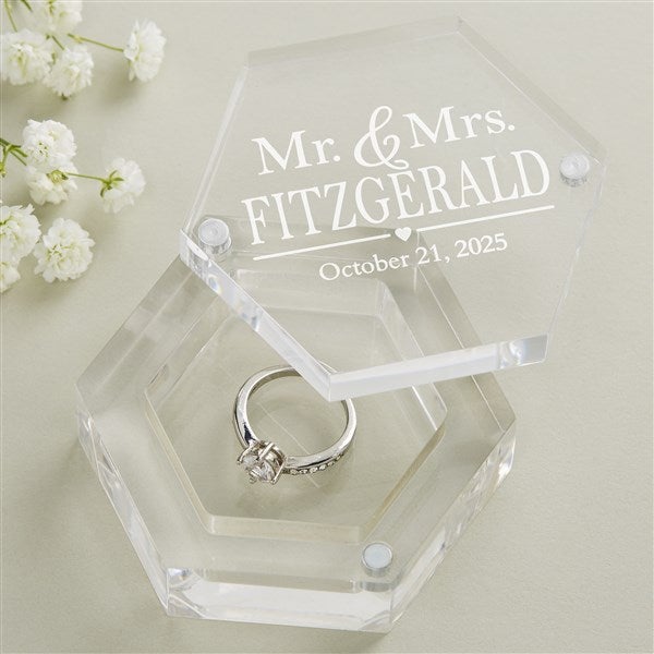 Personalized Acrylic Ring Box - The Wedding Couple - 41248