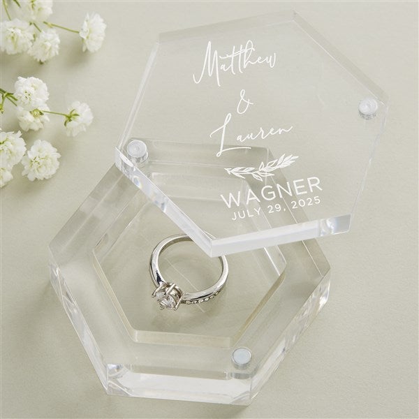 Elegant Couple Personalized Acrylic Ring Box - 41249