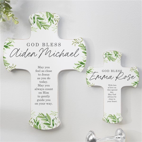 Botanical Baby Personalized Wall Cross - Large