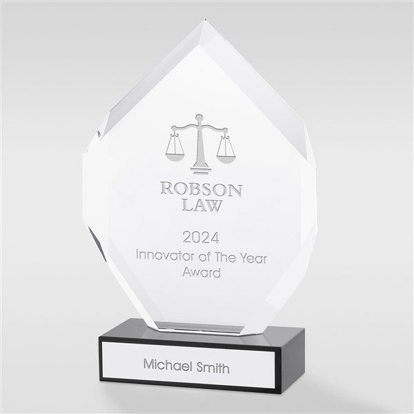 Personalized Logo Glass Geometric Flame Award  - 41285