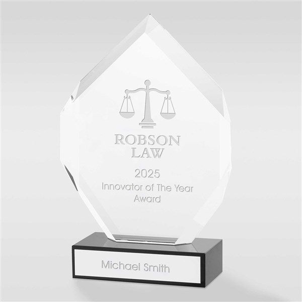 Personalized Logo Glass Geometric Flame Award  - 41285