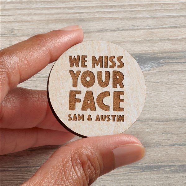 I Miss You Personalized Wood Pocket Token - 41385