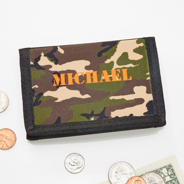 Boys Camouflage Personalized Name Wallet