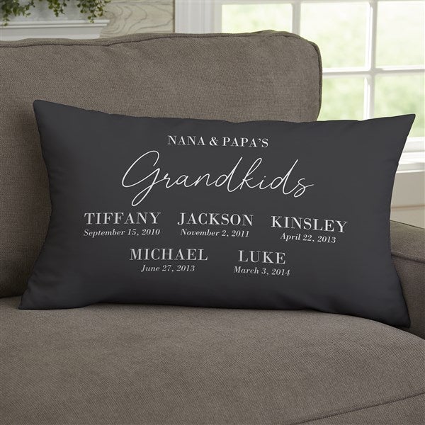 Grandchildren Birthdates Personalized Throw Pillows  - 41482
