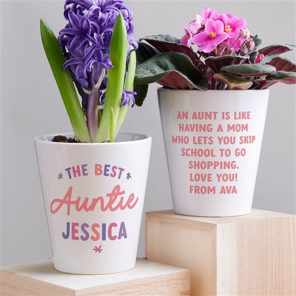 The Best Auntie Personalized Mini Flower Pot  - 41494