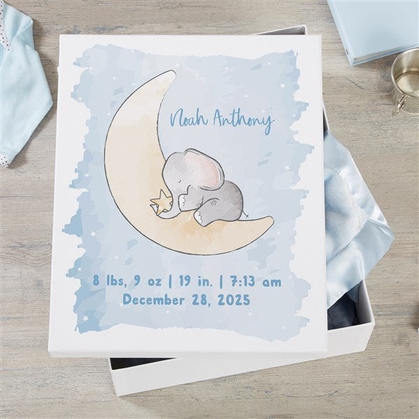 Baby Elephant Personalized Baby Keepsake Memory Box  - 41653