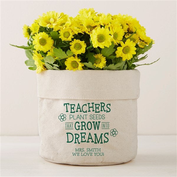 Personalized Canvas Flower Planter - Growing Dreams - 41692