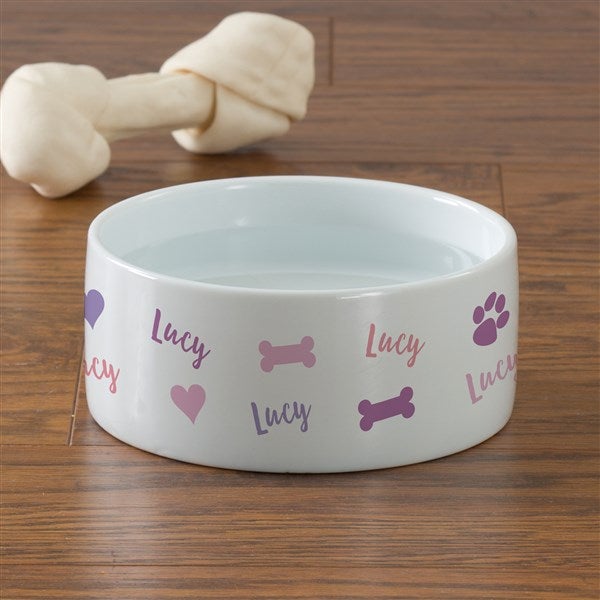 Playful Puppy Personalized Pet Bowl - Small