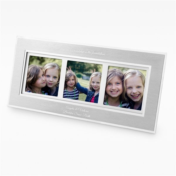 Engraved Family and Friends Flat Iron Three Picture Frame - 41895