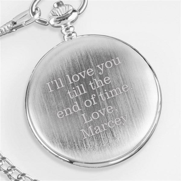 Engraved Silver Pocket Watch For Him