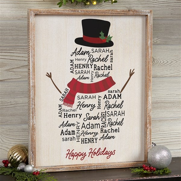 Snowman Repeating Name Personalized Frame Wall Art  - 42491