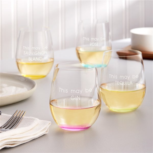 Engraved Riedel O' Happy Cocktail Glass Set