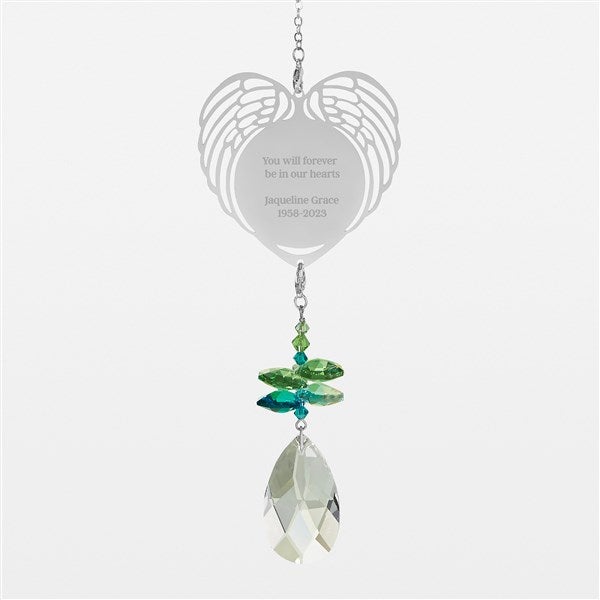 Winged Heart Suncatcher - Engraved Memorial - 42665