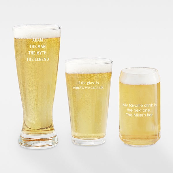 Engraved Message Beer Glass Collection For Him