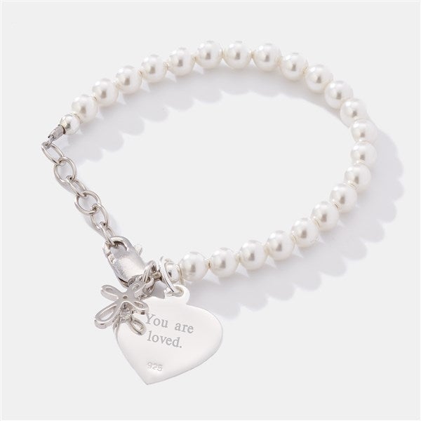 Baby's Engraved Sterling Silver Beaded Bracelet