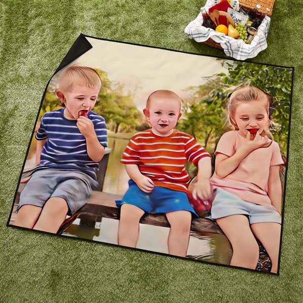 Cartoon Yourself Personalized Picnic Blanket  - 43006