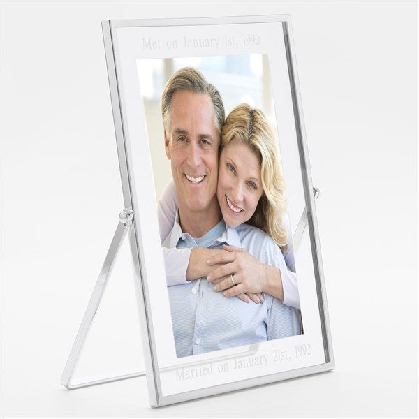 Engraved Silver Floating 5x7 Anniversary Picture Frame