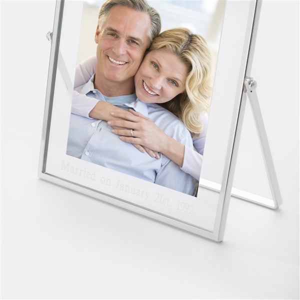 Engraved Silver Floating 5x7 Anniversary Picture Frame