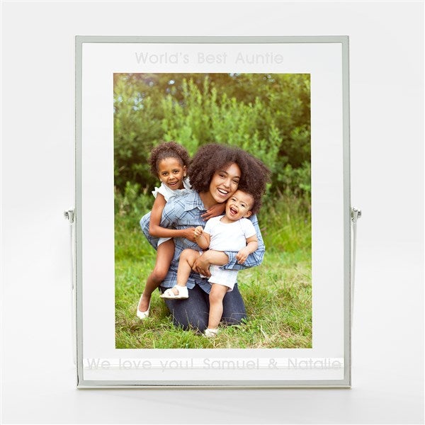 Engraved Silver Floating 5x7 Picture Frame for Her  - 43049