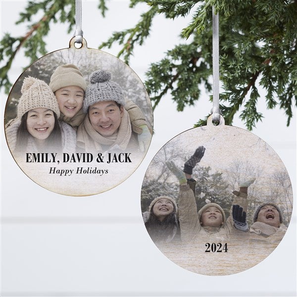 Merry & Bright Personalized Photo Christmas Ornaments - 43126